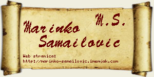 Marinko Samailović vizit kartica